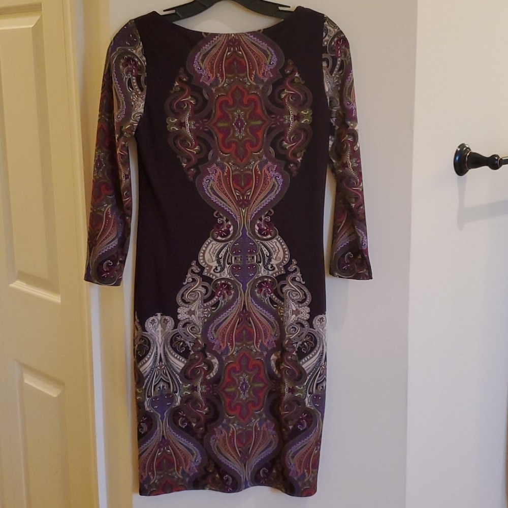 Long Sleeve, Multi Color, Multi Print Mini Dress - image 4